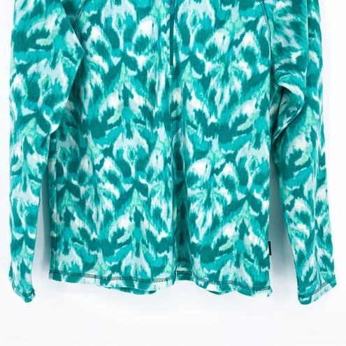 Eddie Bauer NWT Polar Fleece 1/4 Zip in Turquoise Leaf Ikat Large - $30 New  With Tags - From Sarah