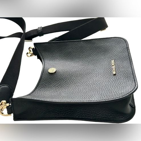 Michael Kors Briley Black Pebbled Leather Small Crossbody