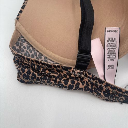 VICTORIA’S SECRET Push-Up Bra Size 36C Animal Print Leopard Print Satin  Padded