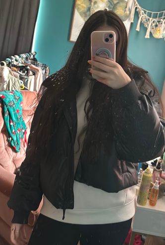 American Eagle AE Vegan Leather Chill Puffer Jacket Black Size L - $50 (44%  Off Retail) New With Tags - From Sammie