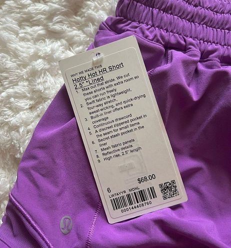 NWT LULULEMON Hotty Hot LR Short 2.5” Lined MONL Moonlit Magenta SZ 8