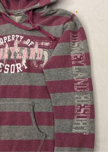 Disney PARKS Disneyland Resort Bling Striped Pink Gray Hoodie Sweatshirt  Size XL - $23 - From Ryan