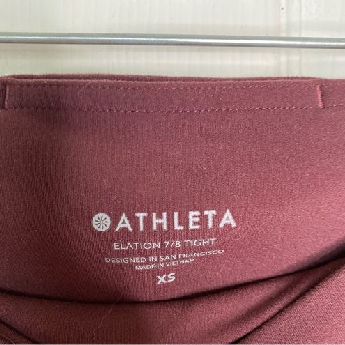 ATHLETA Burgundy Elation Abstract 7/8 Tight Gym Fitness Pant Leggings Size  XS