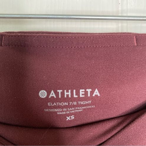 Athleta Burgundy Elation Abstract 7/8 Tight Gym Fitness Pant