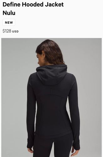 Lululemon Hooded Define Jacket Nulu Black Size 6 - $60 (53% Off Retail) -  From Kayleigh