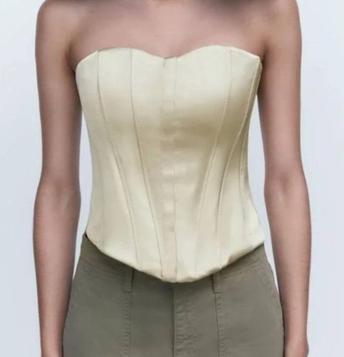 ZARA Satin Corset Top Gold Size M - $25 (37% Off Retail) New With