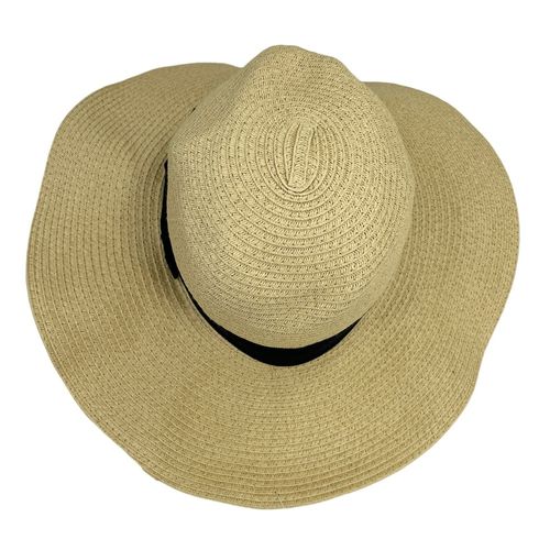 Gap Womens Packable Sun Hat Wide Brim Beige Black New - $25