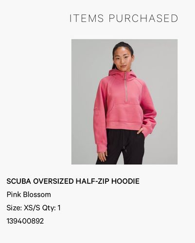 Lululemon Scuba Oversized Half-Zip Hoodie in Pink Blossom - $130 - From  Riley