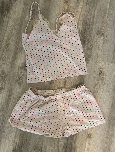 Brandy Melville heart pajama set White - $65 - From San