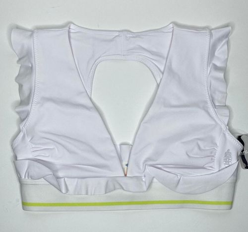 Free People Movement NWT White Sanctuary Ruffle Sports Bra Small