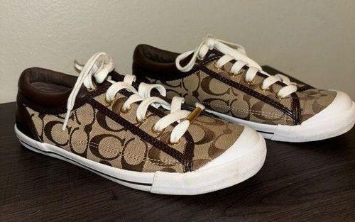 Coach Signature Womens Brown Francesca Lace Up Tennis Fashion