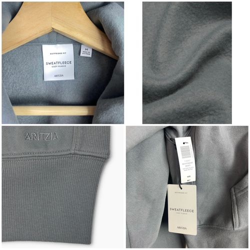 Aritzia NWT Sweatfleece Cozy Fleece Boyfriend Boxy Zip Hoodie Gray Size M -  $65 (27% Off Retail) New With Tags - From Thea