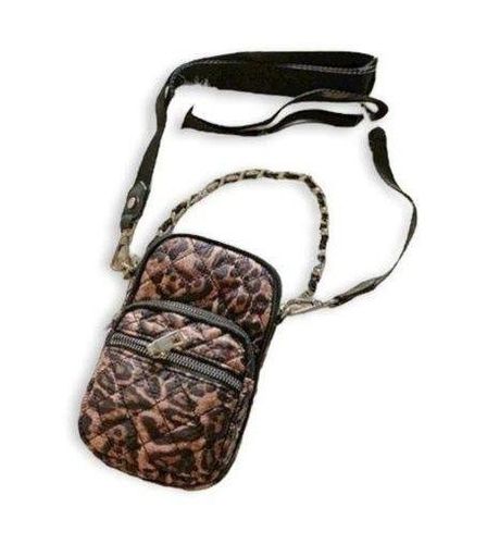 Joseph D Arezzo Leopard Quilted Crossbody Travel Bag Animal Print