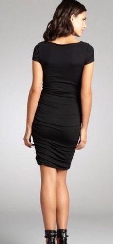 BCBGMAXAZRIA Tatjana black ruched cocktail dress Size XS 38