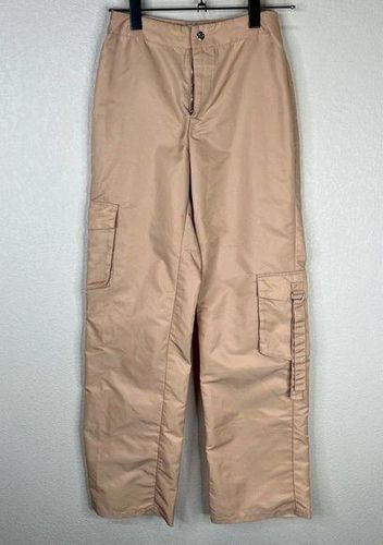 Tiger Mist Womens Tiana Cargo Pants Size XS Tan High Waist Wide