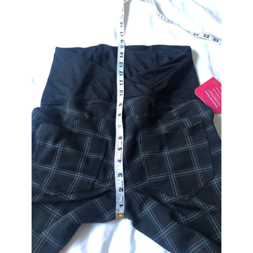 Isabel Maternity NWT Black Plaid Crossover Panel Ponte Maternity Pants XS  Size undefined - $23 New With Tags - From loreto