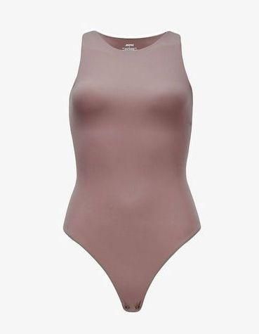 SKIMS Fits Everybody stretch-satin jersey thong bodysuit - Umber