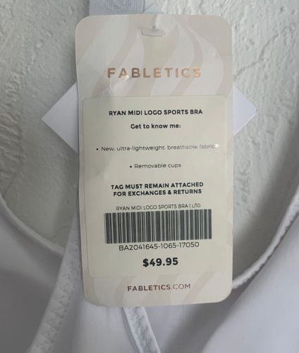 Fabletics White Sports Bra Tank Top Size L - $13 (74% Off Retail) New With  Tags - From Rylyn