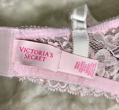 Victoria’s Secret dream Angel lined demi buste double 32DDD lace rhinestone  bra
