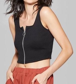 Women's Cropped Cami Tank Top - Wild Fable™ Black XXS