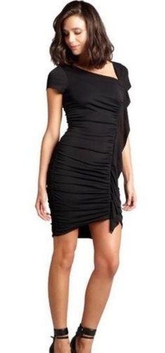 BCBGMAXAZRIA Tatjana black ruched cocktail dress Size XS 38