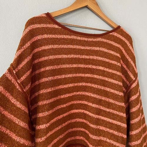 Free People Bardot Striped Sweater - Women's Sweaters in Cedar Flower Combo