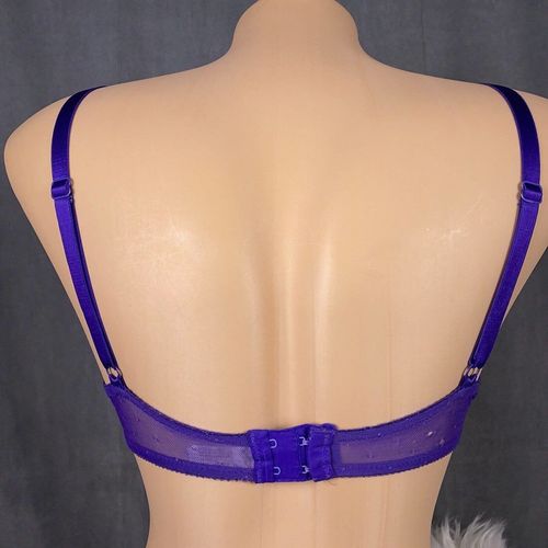 Victoria's Secret Vintage Gold Label 34C Purple Sheer Lace Bra Lover's Knot  Size undefined - $17 - From K