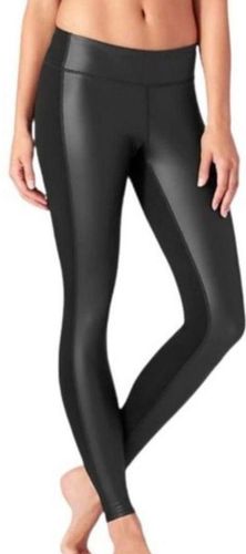 Athleta Gleam Tight XS Black Faux Leather Women High Rise Panel Leggings -  $34 - From Lalita