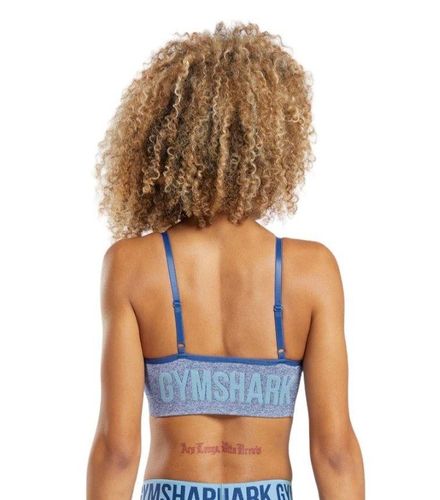 Gymshark Flex Strappy Seamless Sports Bra Size Medium Marl Blue