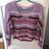 Urban Outfitters purple striped v-neck cropped crochet sweater Photo 3