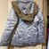 a.n.a Womens Silver Hooded with Faux Fur Quilted Zipper Winter Jacket Coat Photo 2