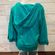 Lucky Brand  Women's Teal Embroidered V-Neck Pullover Hoodie Size M Photo 9