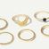 Boutique 6pc Gold Moon Boho Midi Ring Set Photo 2