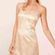 Reformation NWT  Silk Elsa Dress Gold Adjustable Strap with Lace Detailing Medium Photo 2