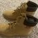 Esprit Bulldozer Tan Leather Ankle Hiking Boots Lace Up Women's Sz 5.5 Tims Photo 2