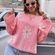 SheIn floral print daisy light pink sweater oversized Photo 1