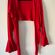 Red Wrap Crop Top With Bell Sleeves Photo 4
