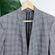 Kenneth Cole Glen Plaid Ruched Sleeve Oversized Open Blazer Photo 5