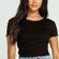 Bozzolo tillys Ribbed Lettuce Edge black Womens Crop Tee Photo 3