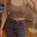 Forever 21 Brown Knit Crop Top Photo 2