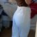 Princess Polly white frayed jeans Photo 3