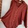 Listicle Distressed Button Down Dark Red Shirt Size Small Like New Photo 3