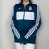 Adidas Teal Blue & White Real Madrid Soccer Striped  Zip-Up Track Jacket Photo 5