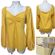 Michael Kors MICHAEL  Blouse Size XL Jasmine Yellow Long Sleeve New Photo 8
