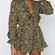 Nasty Gal Green Leopard Tie Front Playsuit  Photo 1