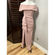 XScape  Womens Gown Dress Pink Ruched Maxi Off Shoulder Side Bow Slit USA 4 New Photo 58
