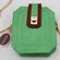 Boutique NWT Green Stiff Crossbody Handbag With Gold Chain Photo 2