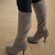Luxury Rebel Tall Gray Suade Boots Sz 7 Photo 1