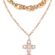 Gold Double Chain Cross Necklace Photo