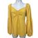Michael Kors MICHAEL  Blouse Size XL Jasmine Yellow Long Sleeve New Photo 11